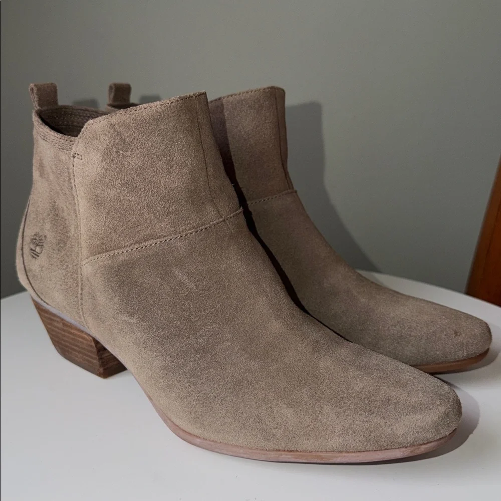 Timberland khaki suede ankle boots Ortholite Insole Side Zipper